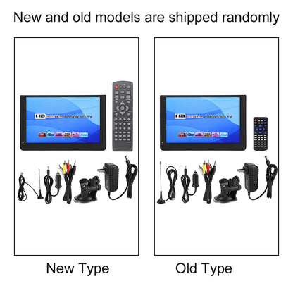 NEW 12in Color Screen 1080P Car Digital TV ATV/UHF/VHF Stereo Surrounding Car Television Mini Television Portable