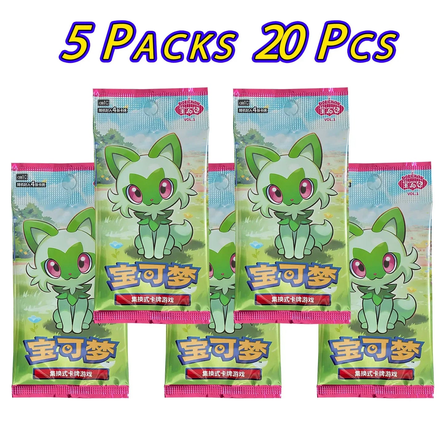 100%Original Pokemon Gem Pack Vol1 2 3 4 5 Cards Anime Pokemon PTCG Trading Gem Bag Cards Collected Toy Social Birthday Gift