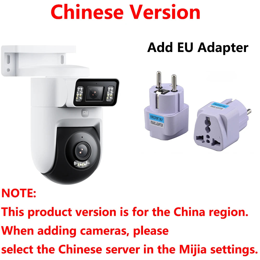 New Xiaomi Outdoor Camera 4 Dual Lens 5MP 3K HD Dual View Monitoring Panoramic Closeup Tracking IP66 Weatherproof AntiTheft - CN
