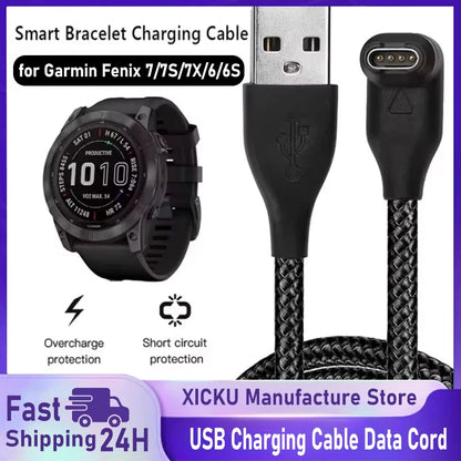 New For Garmin Fenix 7 7S 7X 6 6S 6X 5 5X 5S Vivoactive 3 Forerunner 945 935 245 Instinct 2 USB Charging Cable Data Cord Charger