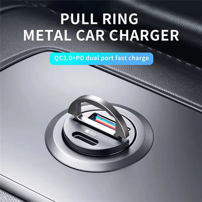 Mini Hidden Usb Fast Charger Car Charger Car Cigarette Lighter Qc3.0 Qc Pd 3.1A Pd Type C Universal Iphone and Xiaomi Phone