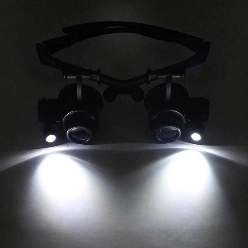 10X/15X/20X/25X LED Magnifier Glasses Magnifying Headband Eyewear for Reading Jewelers Watchmaker Repair Tools Magnifying Glass