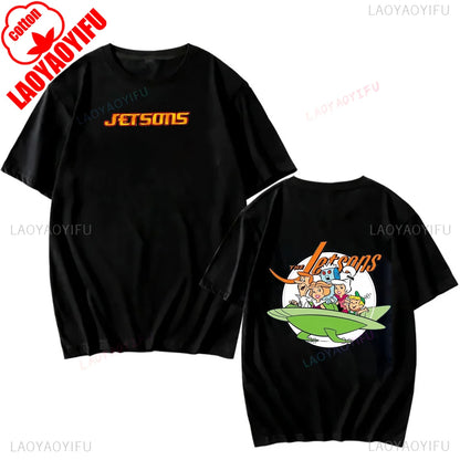 The Jetsons Printed T-shirt Tops Cartoon The Jetsons Letter Clothes Rosie The Robot Graphic T-shirts Breathable Camisetas