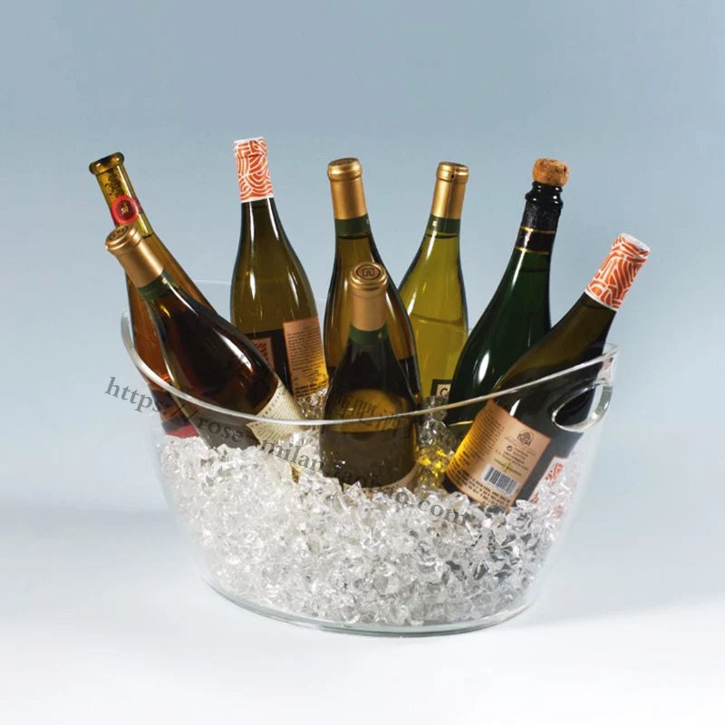 Non-LED Boat Style Ice Bucket for Beer KTV Yuanbao Cocktail Cooler Bar Mixed Drink Basin Iced Wine Tub Container