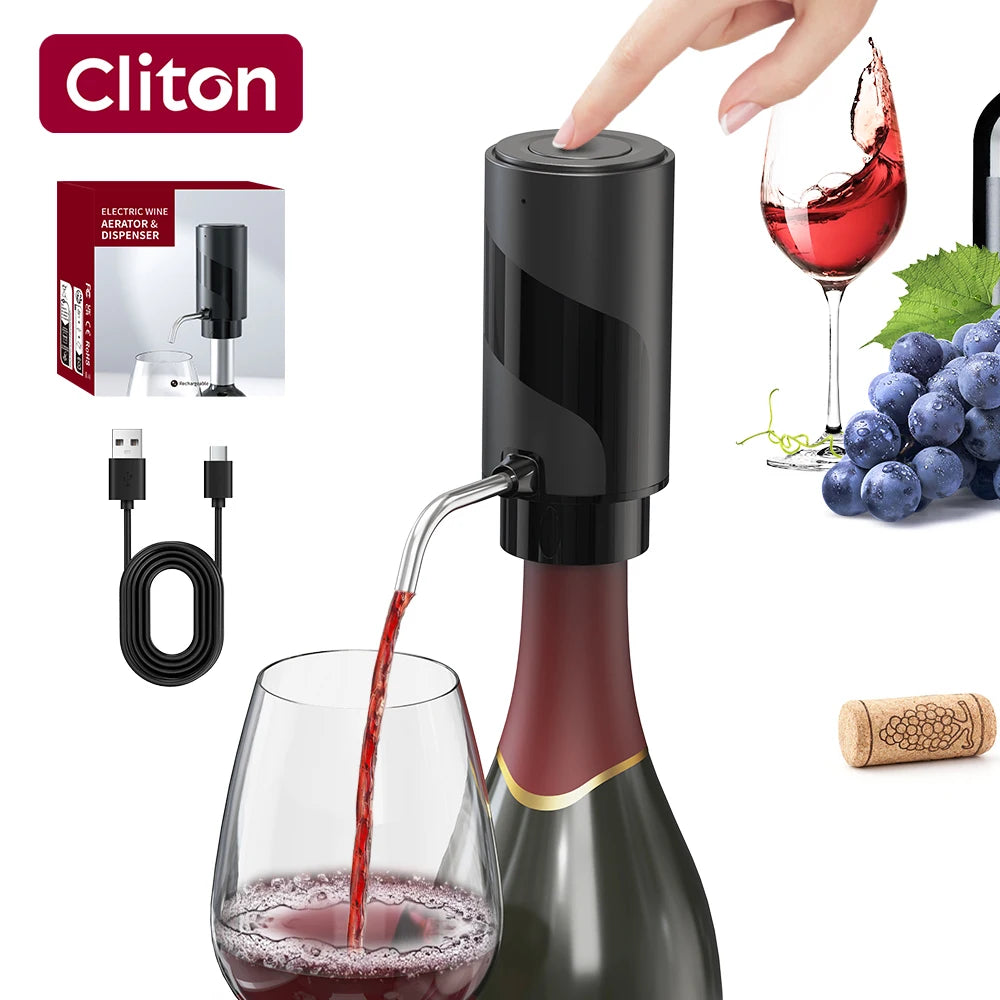 Rechargeable Electric Wine Aerator Dispenser One-touch Automatic Wine Decanter Intelligent Electric Wine Pourer