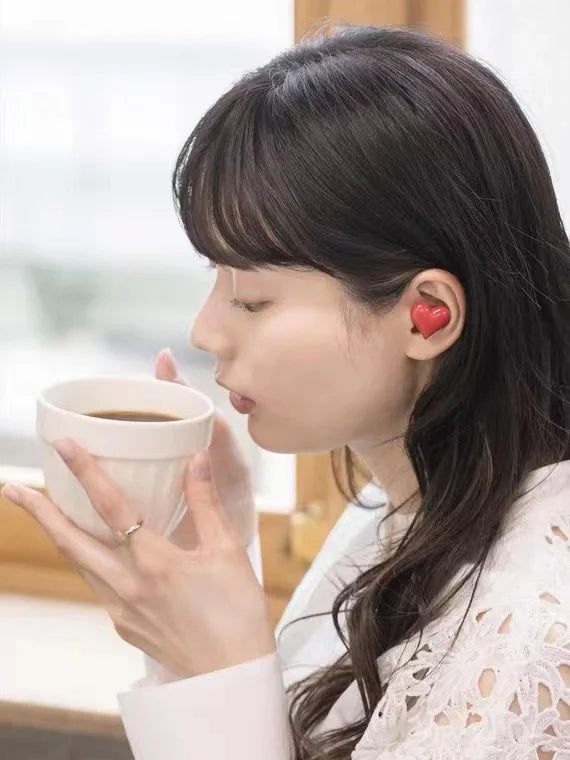Bluetooth 5.3 Wireless Headphones Heart Shaped Earphones Woman HiFi Music Heart Earbuds Headset Fashion High Quality Girl Gifts
