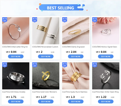 COOLTIME MOM Letters Infinite Love Symbol Ring Mum Women Stainless Steel Finger Ring Fashion Jewelry Mother's Day Gift Wholesale