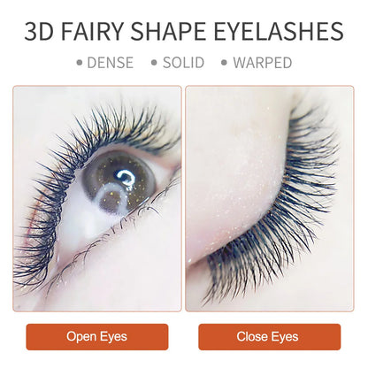 PRAECLARUS 3D Fairy Shape Lashes 12 Rows Eyelashes Premade Volume Fan Natural Soft Light Lashes Triple Tips Eyelashes