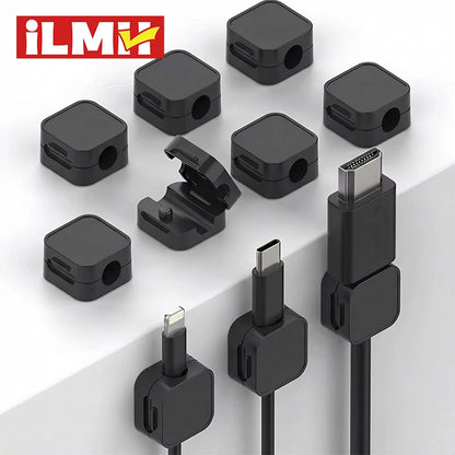 Non-magnetic Strong Cable Clips Adjustable Cord Holder | Adhesive Under Desk Mgmt Organizer for Home Office Car Wall Desktop
