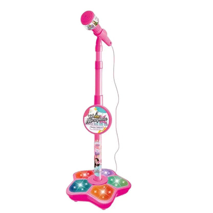 Karaoke Machine Toy with Light Reusable Kids Singing Microphone Portable Music Stage LED Light Show Confidence Building Creative