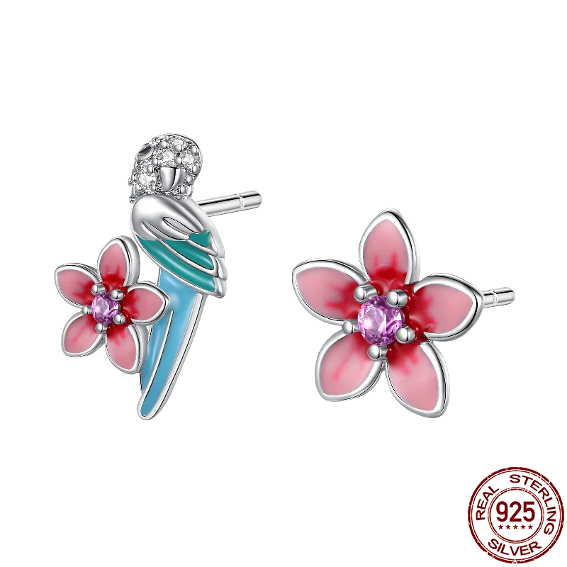 Hot Sale 925 Sterling Silver Spring Zircon Sunflower Stud Earrings For Women 2023 Trending Fashion Jewelry mother's day gift