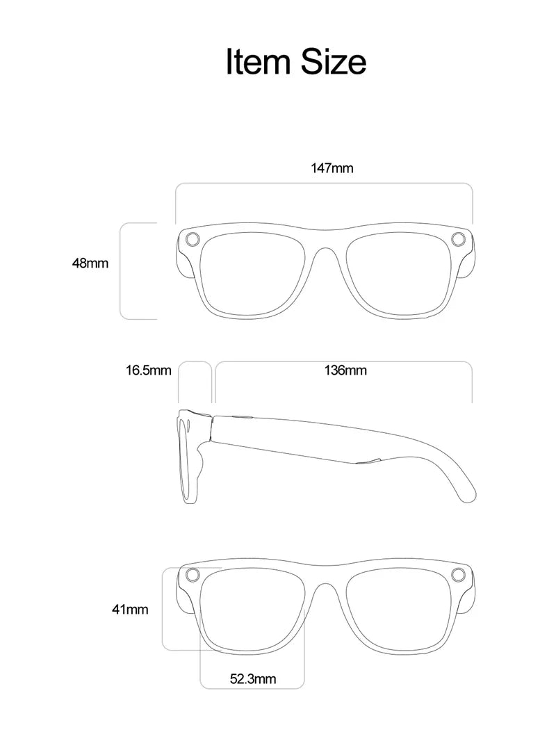 AI Smart Glasses 8K HD Photochromic Multifunction Translate Camera Glasse Bluetooth Calling Voice Assistant Music Player