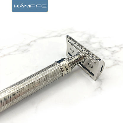 KAMPFE Men's Stainless Steel Double-Edged Safety Razor Traditional Manual Shaving Tool Gift with CNC Machining