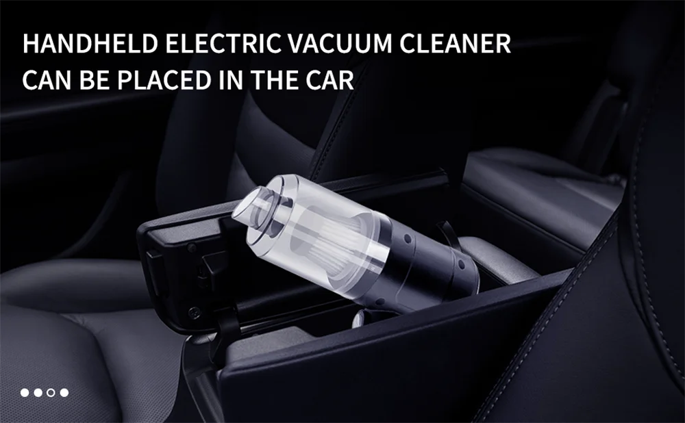Cordless Handheld Vacuum Cleaner High Power Mini Portable Car Dust Collector with Hairdryer Function for Auto Interior Cleaning