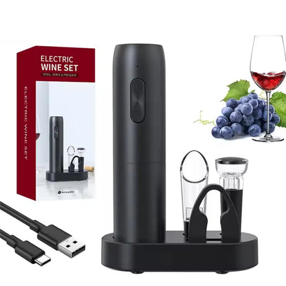Electric Automatic Wine Opener Set Multifunction Red Wine Pourer & Stopper Ins Style Bottle Opener Gift Set for Home & Kitchen