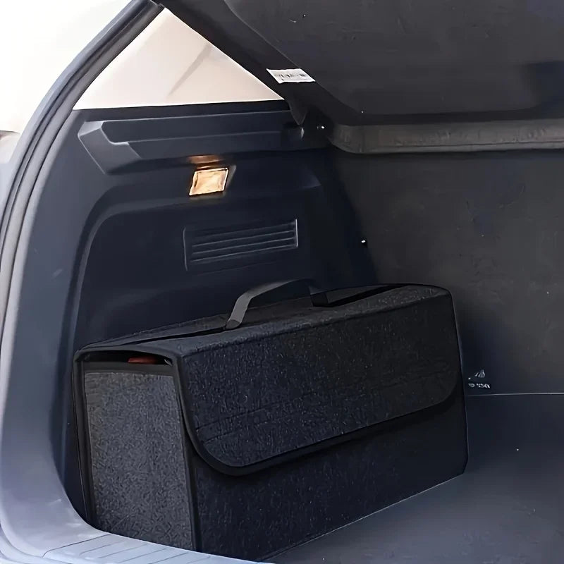 1-Pack Car Trunk Organizer: Foldable, ergonomic handle, for SUVs/sedans/trucks, durable fabric
