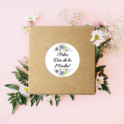 Feliz Día De La Madre Español Happy Mother's Day Decor Stickers Labels Floral Self-adhesive Paper Labels
