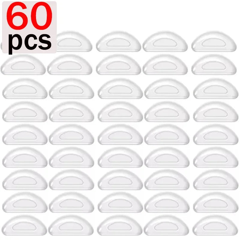 10/60pcs Glasses Nose Pads Adhesive Silicone Nose Pads Non-slip Transparent Nosepads for Glasses Eyeglasses Eyewear Accessories