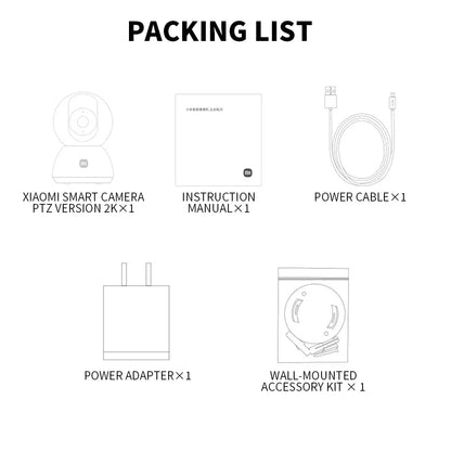 Xiaomi 360° Smart Home Security Camera Mi PTZ 2K Webcam 1296P 3 Megapixel AI Human Detection Night Vision Webcam Chinese Version