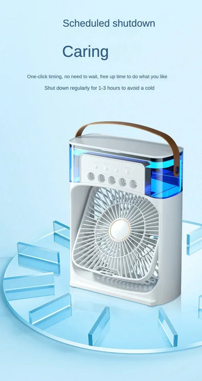 Mini Portable Humidifier Fan AIr Conditioner Household Small Air Cooler Hydrocooling Portable Adjustment For Office 3 Speed Fan