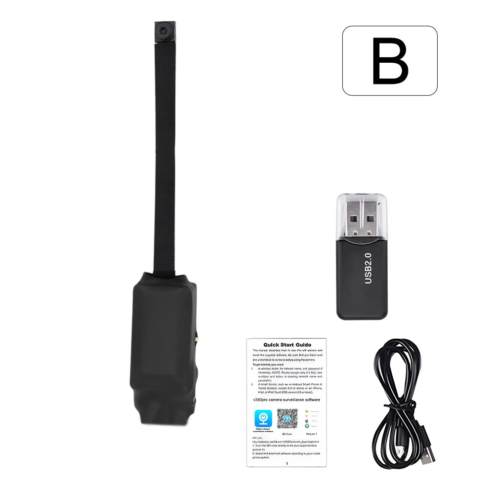 DIY HD 1080P WiFi Mini Camera Portable Video Recorder Micro Camcorder P2P Wireless Webcam Loop Recording Support Remote Viewing