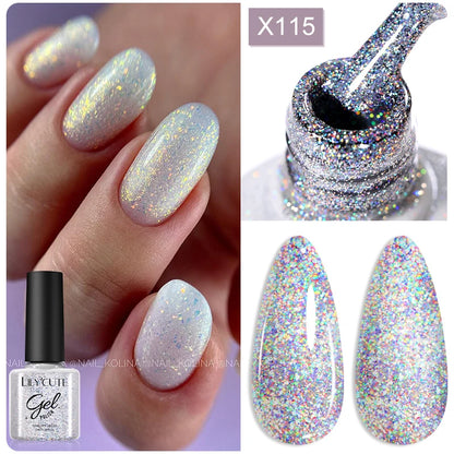 LILYCUTE 7ml White Color Gel Nail Polish Semi Permanent UV Gel Polish Gorgeous Full Coverage Soak Off UV LED Nail Gel Varnishes