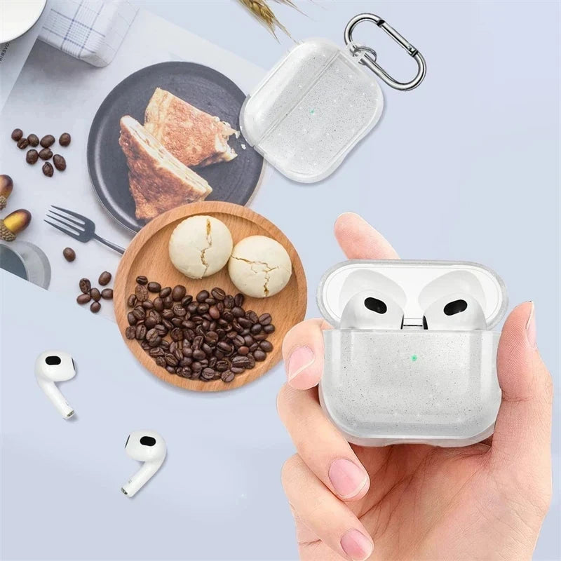 Clearance_Bling Glitter Soft TPU Earphone Case for Airpods 4 2024 Pro 2 2nd Generation Air Pods 3 1 3rd Gen Cover with Keychain