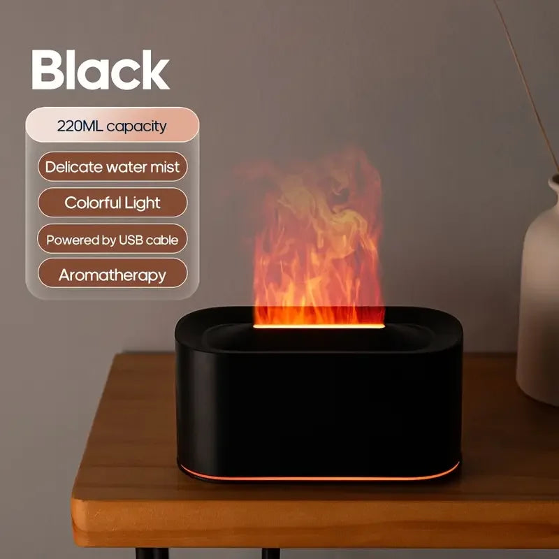 Colorful Flames Air Humidifier Essential Oils Humidifiers Flame Aroma Humidifier Mini Aroma Diffuser Aromatherapy USB Sprayer