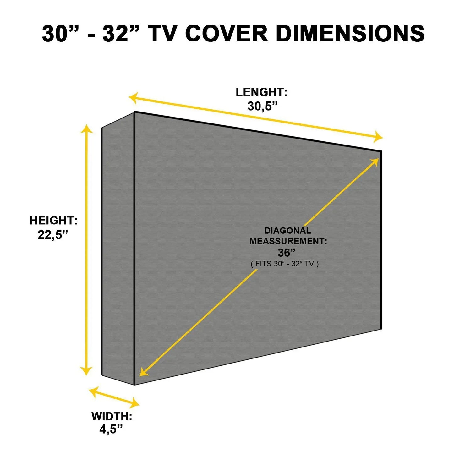 22" To 85" Outdoor TV Cover Protect TV Screen Weatherproof Dust-proof Cover High Duty Oxford 600D Black Grey Waterproof TV Box