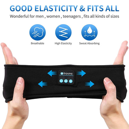 HUAWEISHI Bluetooth 5.0 Earphones Sports Sleeping Headband Elastic Wireless Headphones Music Eye Mask Wireless Headset Headband