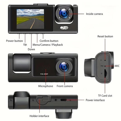 1080P Car Dvr WiFi APP 3/2Lens Dash Cam for Cars Camera for Vehicle Recorder Video Front and Rear Camera  Night Vision Dashcam