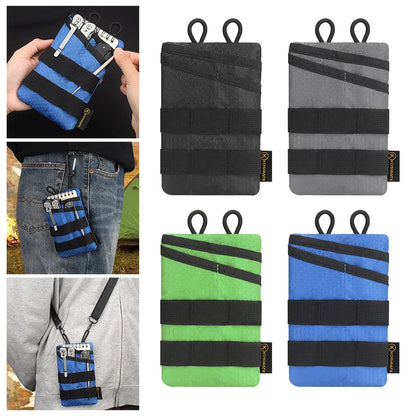 Foldable Small Tool Storage EDC Pouch Lightweight Wear Resistant Organizer for Camping Hiking Sports Portable Credit Card Wallet