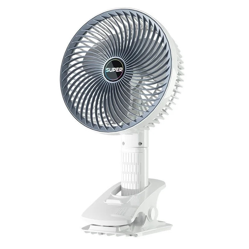 Portable Clip Fan USB Rechargeable 3-gears Wireless Electric Handheld Fan Clip Circulator Cooling Fan For Camping Desktop Office