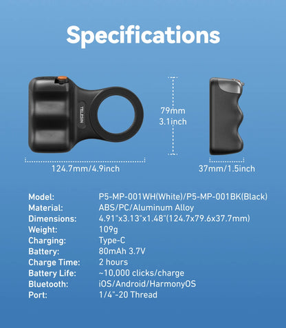 TELESIN Magnetic Phone Camera Shoot Hand Grip Phone Holder Shooting Aid Remote Control Handle for Smart Phone iPhone Android