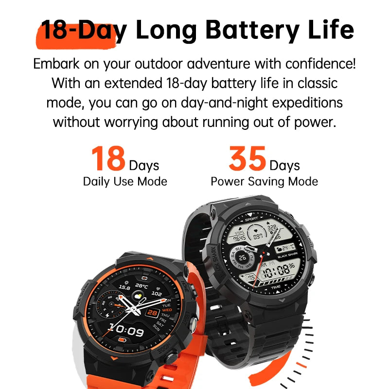 Global Version Smart Watch Black Shark Gs3 Sport 1.43'' Amoled Screen 18 Day Battery Life 5Atm Gnss