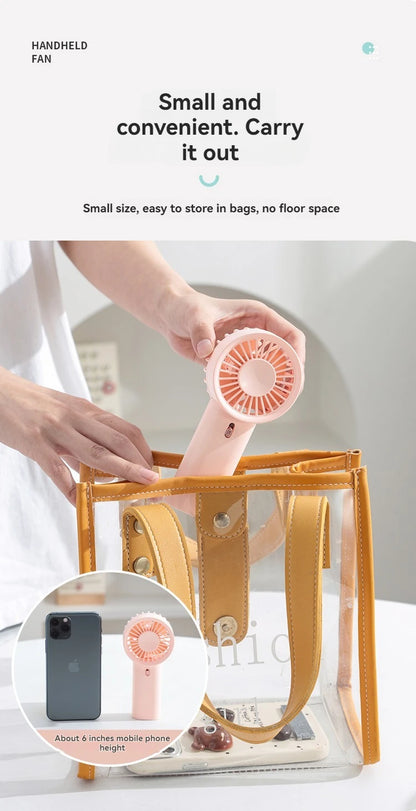 1 mini handheld fan with wind speed and hanging rope, suitable for outdoor use, requires 2 AAA batteries to be self provided