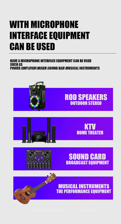 Professional Wireless Microphone 4 Channels Karaoke Handheld  Chargeable Easy Use Outdoor With Suitcase