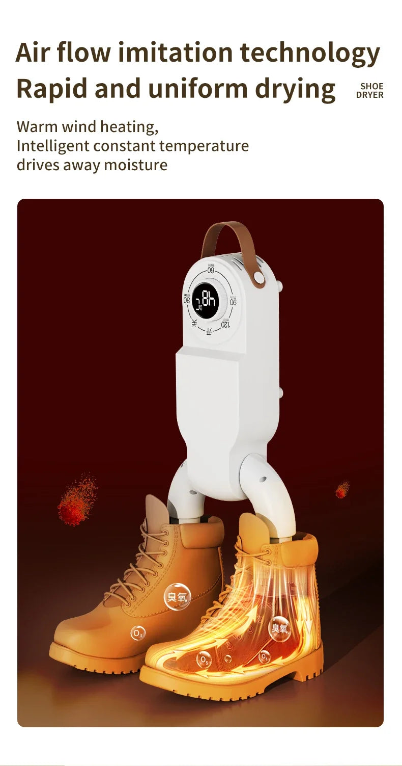 Adjustable Dryer  Shoe Dryer Intelligent Timer Quick Drying Deodorizing Sterilizing Shoe Dryer Household Shoe Warmer Heater
