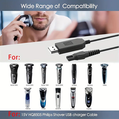 1pc Electric Shaver USB Charger For Philips Series 3000 5000 7000 9000/Oneblade QP2520 QP2620 RQ320 RQ328 RQ330 RQ331 RQ338