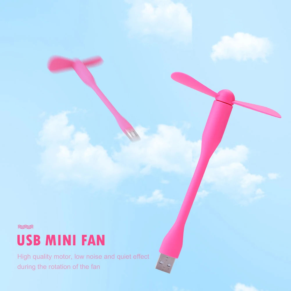 Mini USB Fan Flexible Bendable Cooling Fan For Power Bank Laptop PC AC Charger Portable Hand Fan Computer Summer Gadget