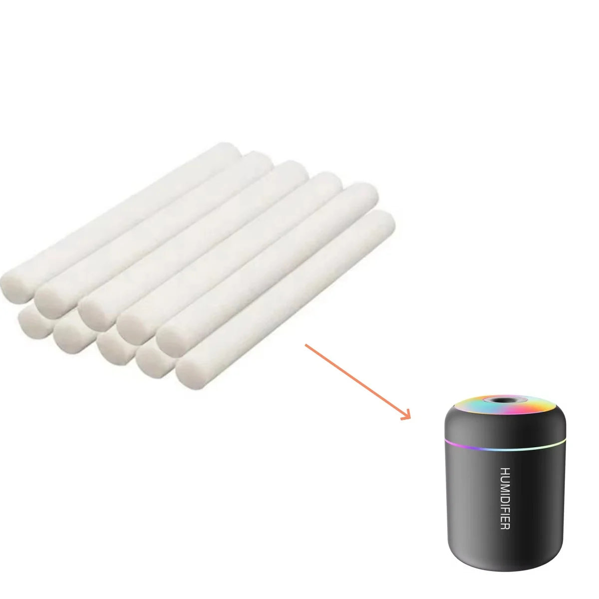 10Pcs 7x76mm Humidifier Filter Special Replacement Cotton Sponge Stick For USB Humidifier Aroma Diffuser Air Humidifier