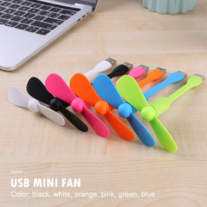Mini USB Fan Flexible Bendable Cooling Fan For Power Bank Laptop PC AC Charger Portable Hand Fan Computer Summer Gadget