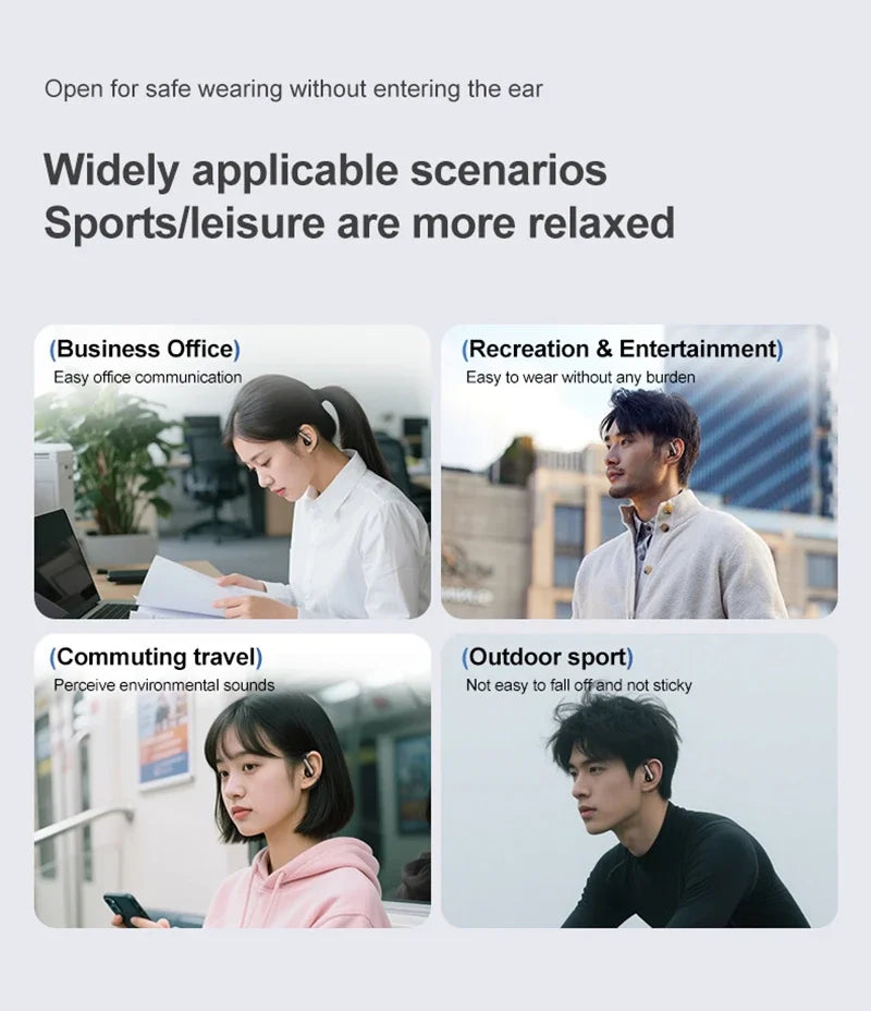 Smart AI Translation Headset True Wireless Sports Long-lasting Bluetooth Headset Stereo Sound Semi-in-ear Air Conduction Headset