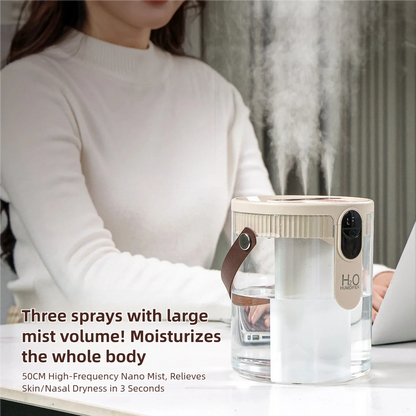 TINSOL 1.5L Air Humidifier USB-Charging Aromatherapy Diffuser 3-Port Spray Air Purifier Home Bedroom Aromatherapy Lamp