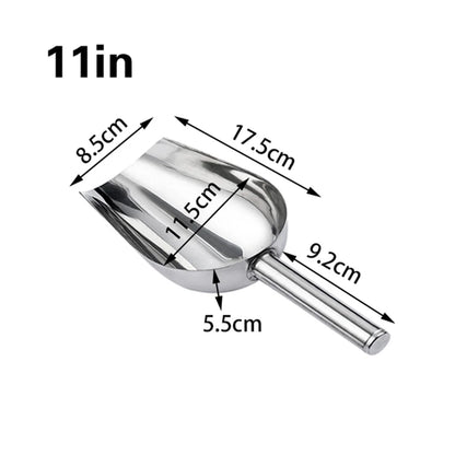 High-Quality Stainless Steel Ice Scoop Food Flour Sugar Scoop Popcorn Coffee Beans Tools Ice Scooper Shovel