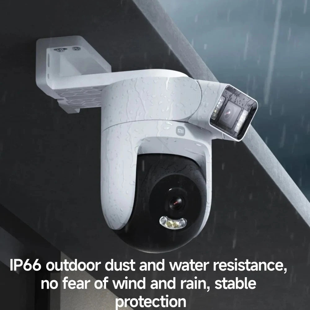 New Xiaomi Outdoor Camera 4 Dual Lens 5MP 3K HD Dual View Monitoring Panoramic Closeup Tracking IP66 Weatherproof AntiTheft - CN