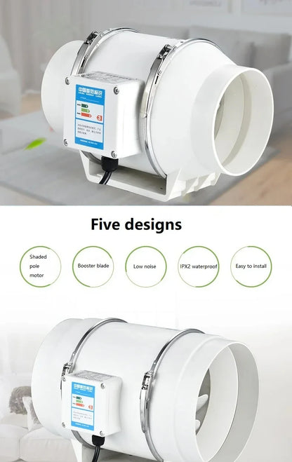 Exhaust Pipe Fan Ventilation Fan Pipe Fan Inline Duct Fan Ventilation Exhaust Blower Fans Quiet For Ducting