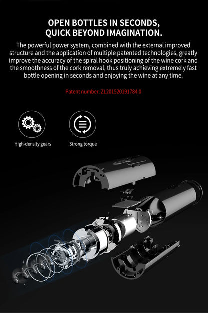 Electric Wine Opener Set Automatic Corkscrew with Aerator Pourer and Foil Cutter for Kitchen Bar Party Gifts