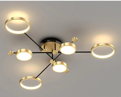 Modern Pendant Light LED Nordic Lamp Gold Black Hanging Chandelier Ceiling Lights Dimming Remote Control Lighting Fixture