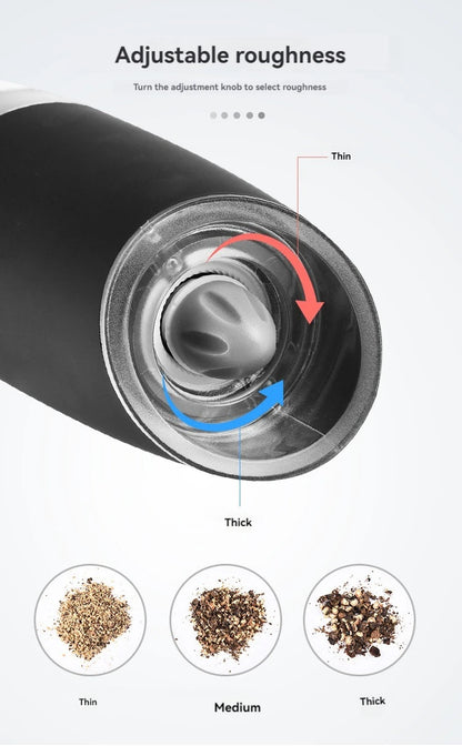 Electric Pepper Mill Stainless Steel Automatic Gravity Induction Salt and Pepper Grinder Adjustable Coarseness Grinder Tools